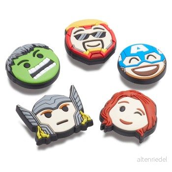 Crocs Avengers Emojis Unisex 5 PACK Övriga accessoarer multicoloured, Storlek: One Size, Multi coloured 196265177912