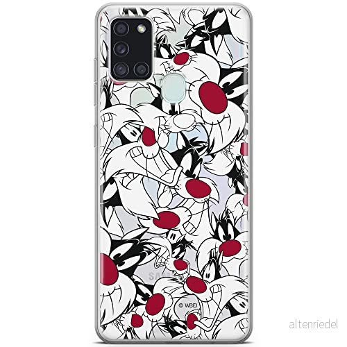ERT GROUP mobiltelefonfodral för Samsung A21s originalt och officiellt licensierat Looney Tunes mönster Sylvester 004 optimalt anpassad till formen på mobiltelefonen, gedeeltelijk transparant 5903040259900