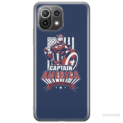 ERT GROUP mobiltelefonfodral för Xiaomi 11 LITE 4G/5G originalt och officiellt licensierat Marvel mönster Captain America 018, fodral tillverkad av TPU plast 5903932699838