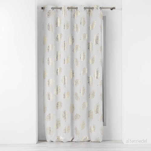 douceur d'intérieur, Öljettgardin (140 x 280 cm) Sunny Gold, polyester med metalltryck 3574386123518