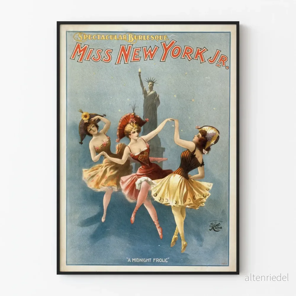 Vintageaffisch Spectacular Burlesque Miss New York Jr