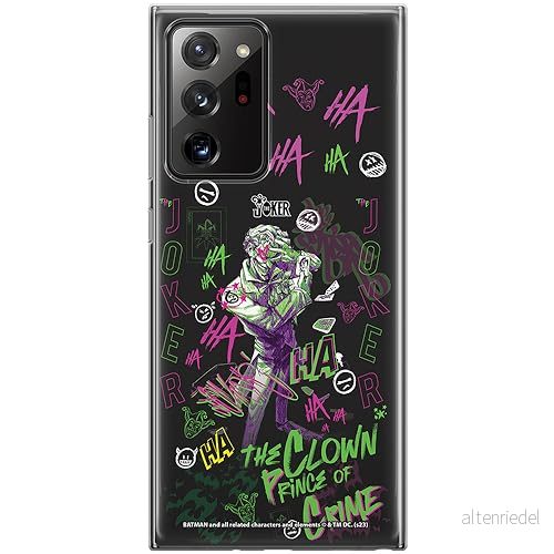 ERT GROUP mobiltelefonfodral för Samsung GALAXY NOTE 20 ULTRA originalt och officiellt licensierat DC mönster Joker 027 anpassad till formen på mobiltelefonen, fodral tillverkad av TPU plast 5905795052577