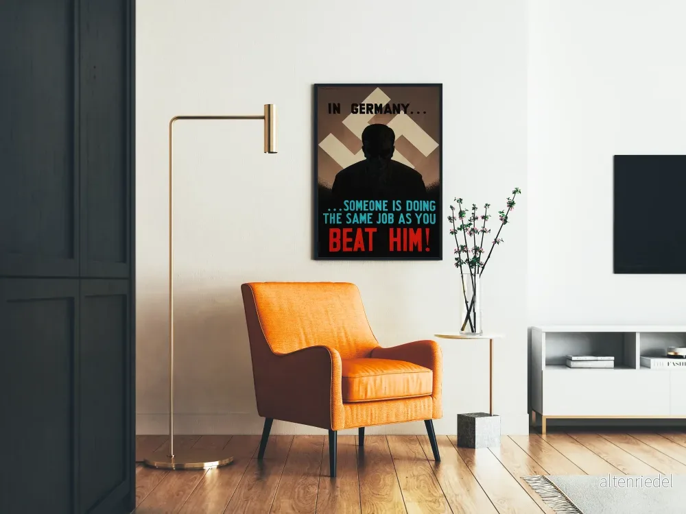 Vintage tysk propagandaposter - Historisk väggdekoration - Bild 2