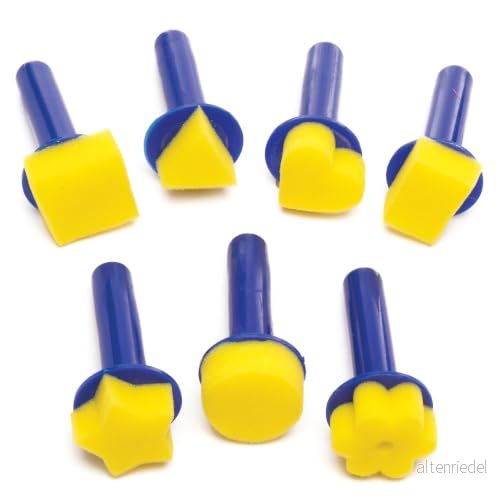 Baker Ross FE293 Svampfärg dabbers 8 pack, målarpenslar för barn, målartillbehör, konsttillbehör barn 5051174117952