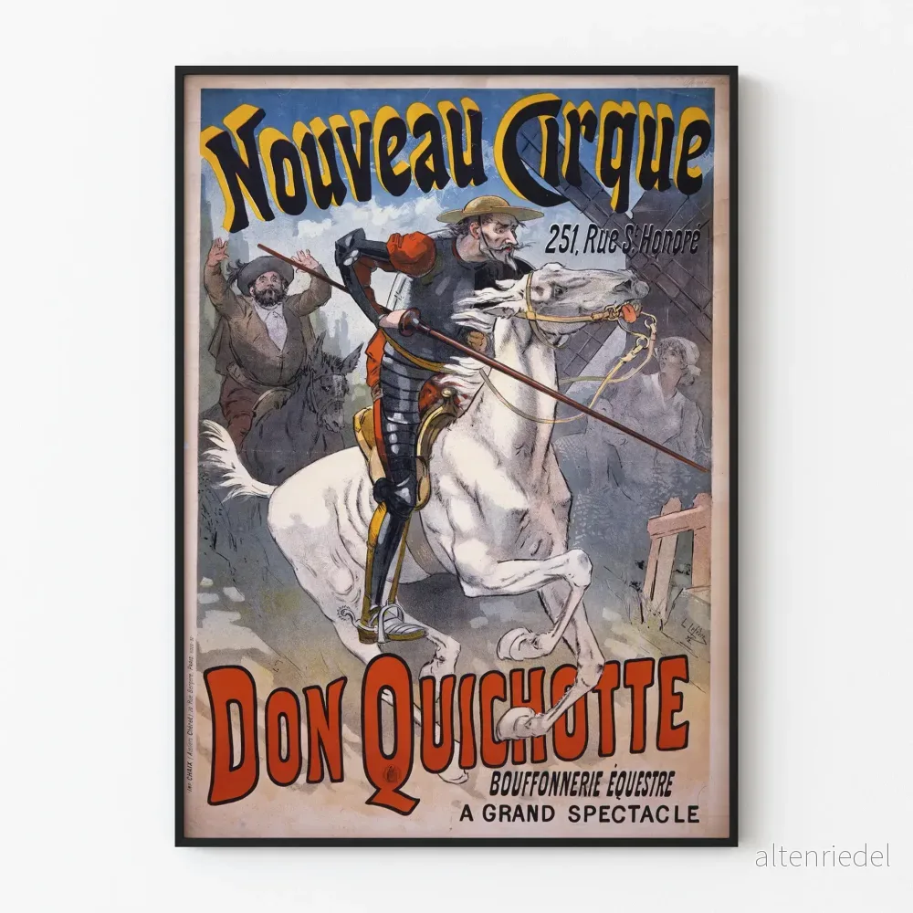 Dekorativ poster Don Quijote Cirque Équestre vintage
