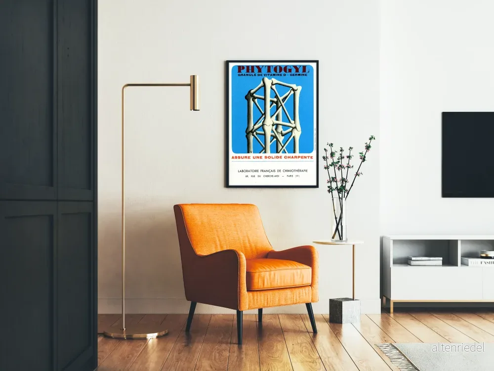 Vintageposter Phytogyl vitamin D - Hälsoväggdekoration för benstomme - Bild 2