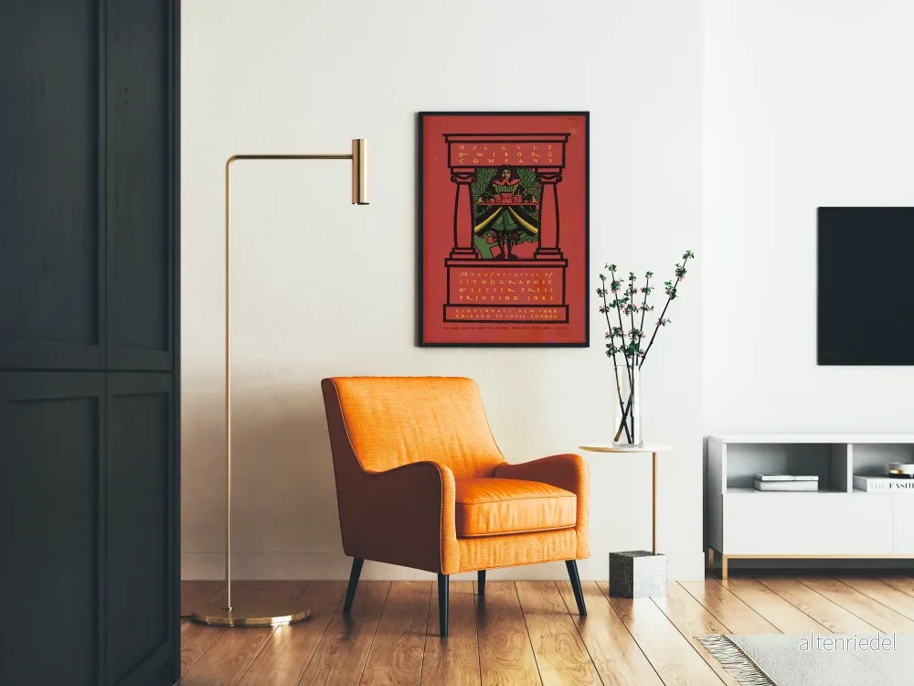 Vintage reklamposter för Ault & Wiborg i litografistil - Bild 2