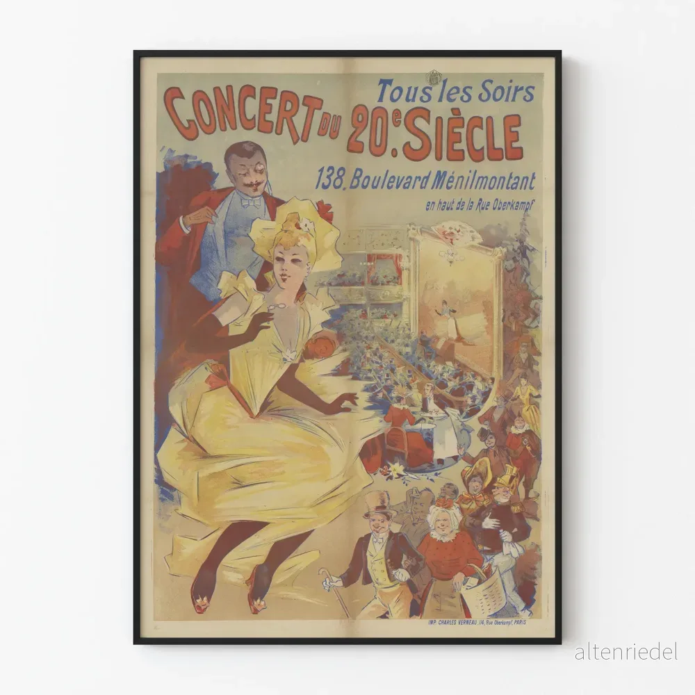 Vintagekonsertposter från 1900-talets boulevard Ménilmontant