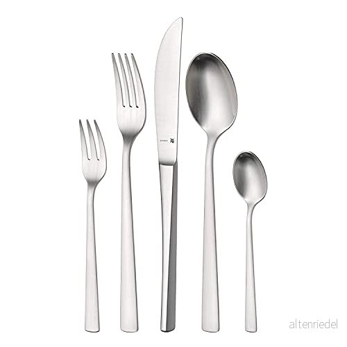WMF Corvo bestickset 6 personer, 30 delar, ihåliga häftknivar, Cromargan protect matt rostfritt stål, reptålig, diskmaskinssäker 4000530650986