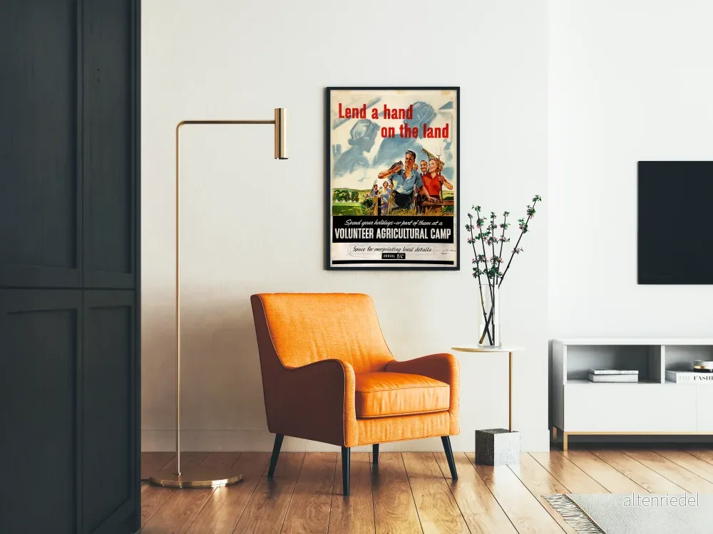 Vintageposter Lend a Hand on the Land - Frivillig jordbrukskampanj - Bild 2