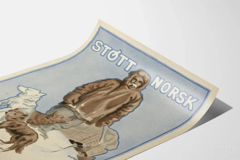 Vintageaffisch för stöd till norsk arktisk forskning - Bild 3