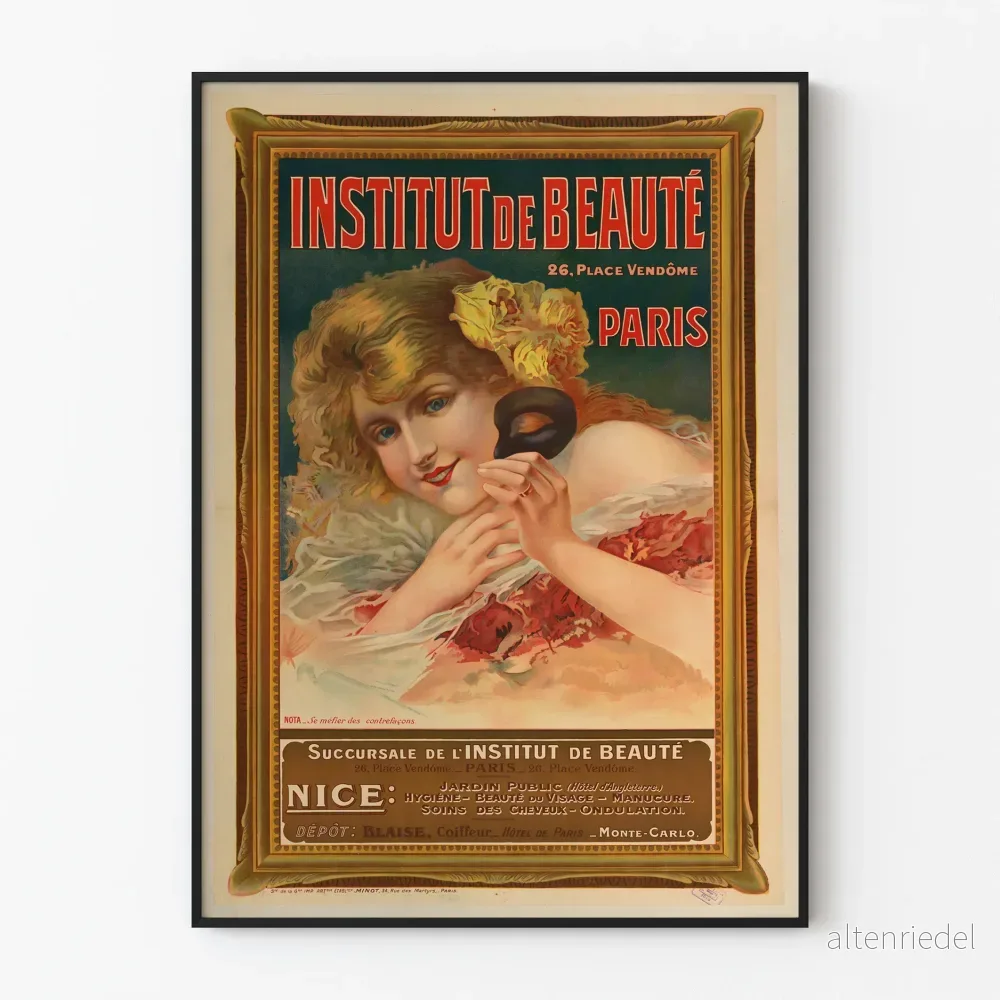Vintageposter för skönhetsinstitut, Place Vendôme, Paris