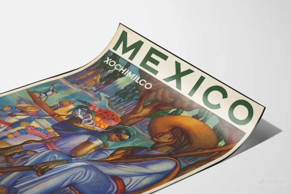 Vintageposter Xochimilco Mexiko - Konstnärlig Väggdekoration - Bild 3