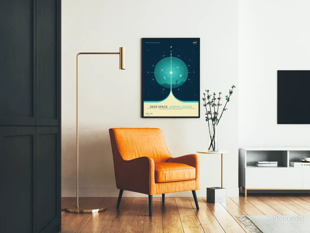 Dekorativ poster av Deep Space Atomic Clock blå NASA - Bild 2