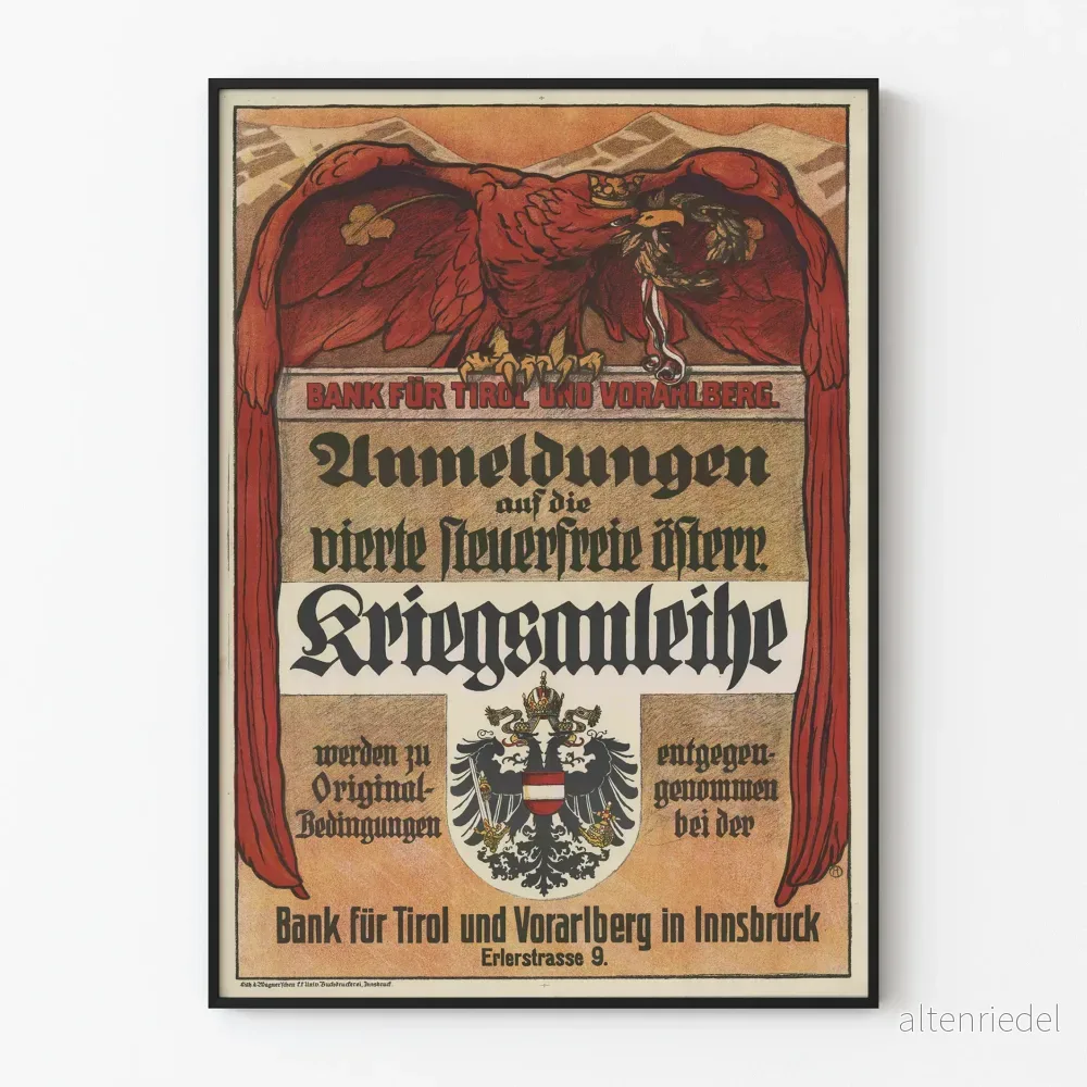 Vintageaffisch av Österrikiska kriget - Historisk väggdekoration