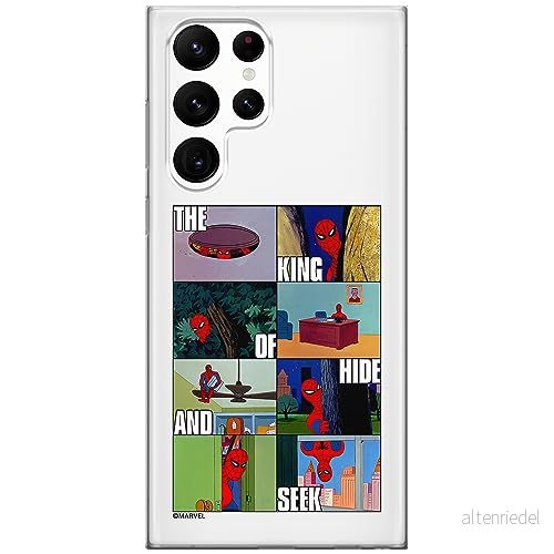 ERT GROUP mobiltelefonfodral för Samsung S22 ULTRA originalt och officiellt licensierat Marvel mönster Spider Man 031 optimalt anpassad till formen på mobiltelefonen, gedeeltelijk transparant 5905795007690