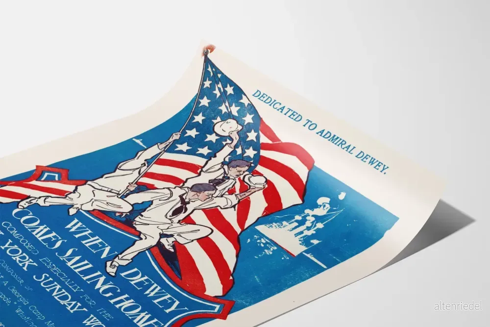 Vintage patriotisk poster When Dewey Comes Sailing Home - Bild 3