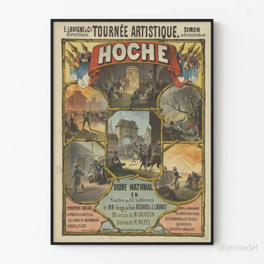 Vintage dramatisk poster Tournée artistique HOCHE
