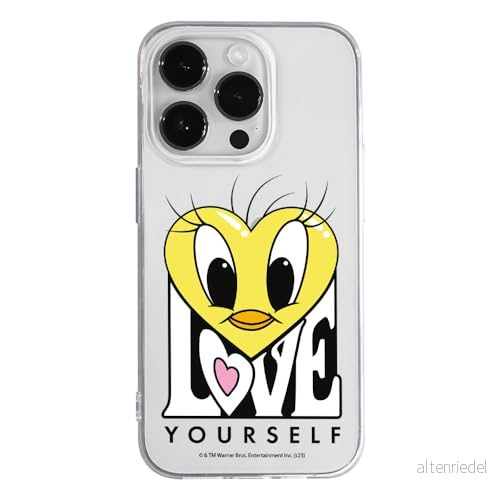 ERT GROUP mobiltelefonfodral för Iphone 14 PRO originalt och officiellt licensierat Looney Tunes mönster Tweety 015 optimalt anpassad till formen på mobiltelefonen, gedeeltelijk transparant 5905795098308
