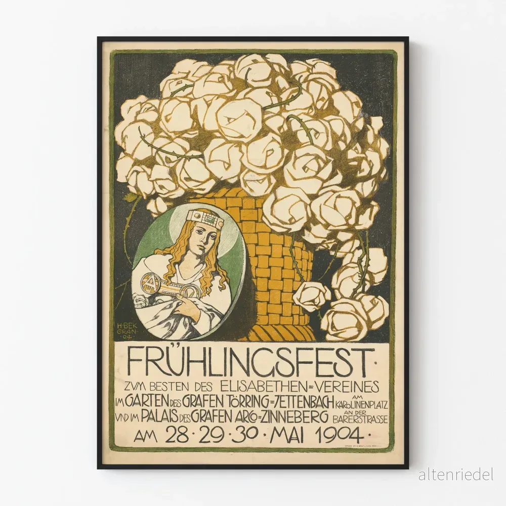 Vintageposter för Vårfesten 1904, dekorativ