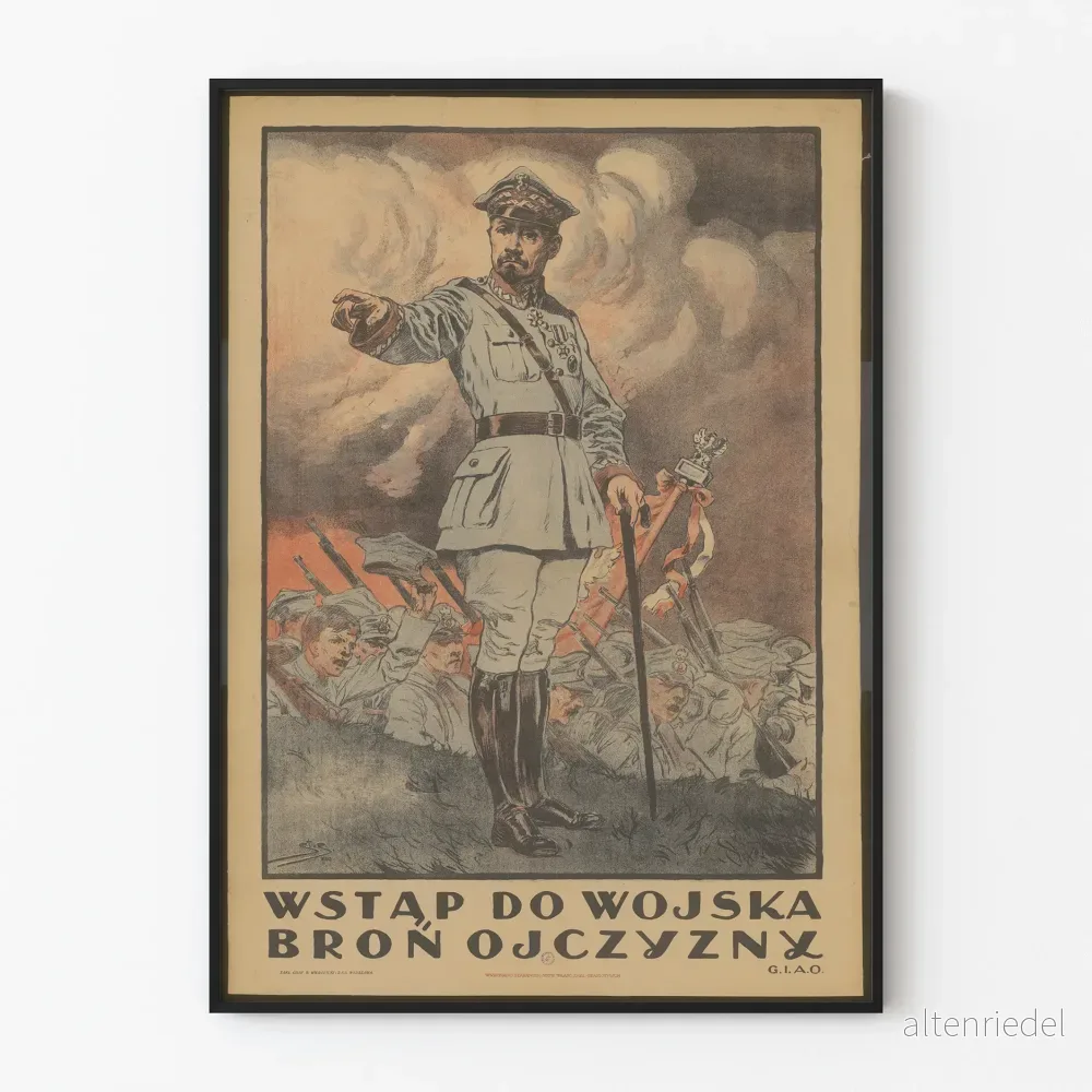 Vintage militär polsk poster - Rekrytering till folkarmén