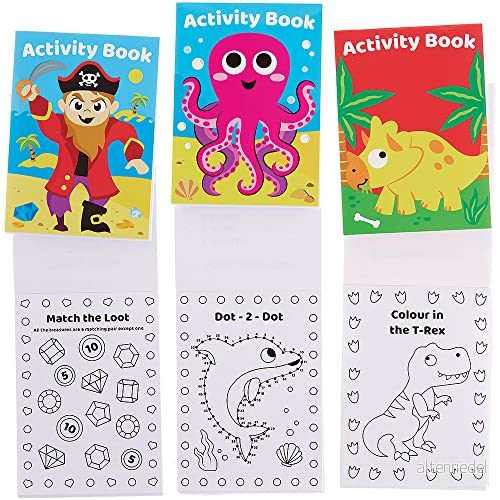 Baker Ross FX832 Mini Activity Books 12 st, underhållande aktivitetsböcker för barn 5063067007271