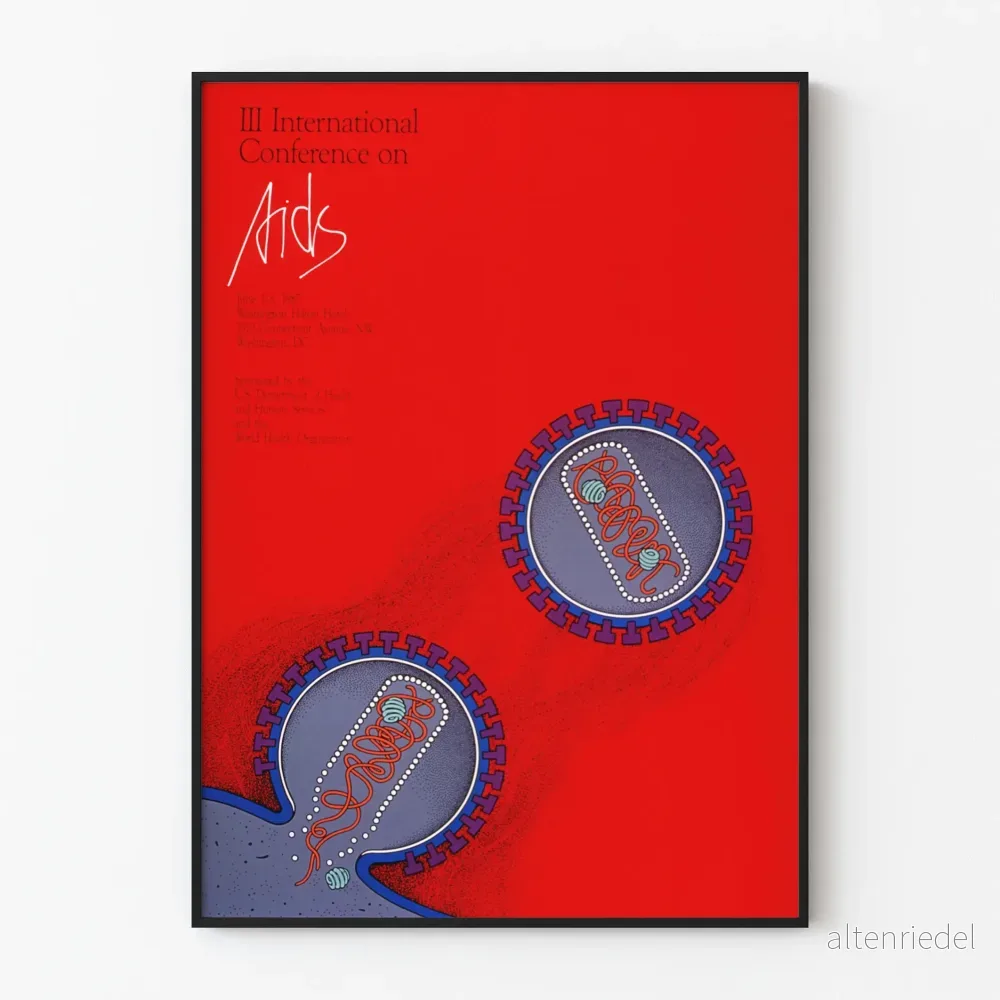 Internationell konferens om AIDS 1987 - Vintage väggdekoration poster