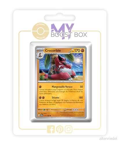 Crocorible (Krookodile) 117/198 Reverse Myboost X Écarlate et Violet 01 Box med 10 franska Pokémon kort 3701604902352