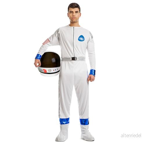 Boland Kostym astronaut för män, 4 delar, karnevalkostym temafest, halloween eller karneval, rymlig dräkt, rymdpojke 8712026839886