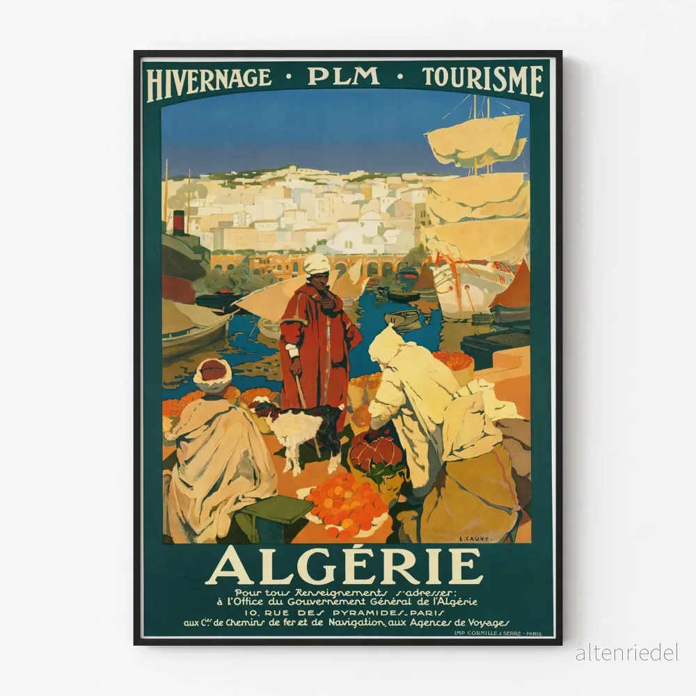Vintageaffisch Algeriet - Turist- och vinterposter PLM
