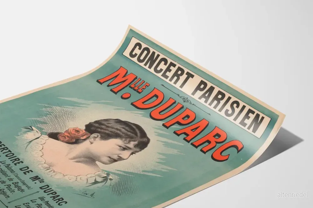 Vintagekonsertaffisch Parisisk Mlle Duparc Väggdekoration - Bild 3