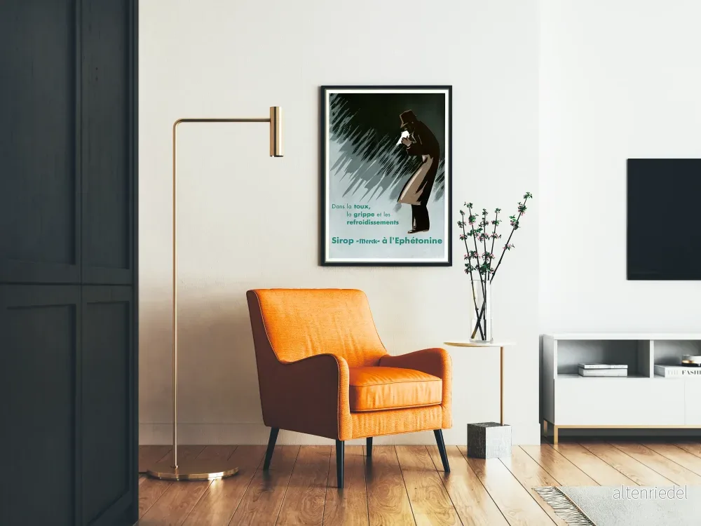 Vintageposter för Sirop Merck med Efeotonin för hosta och influensa - Bild 2