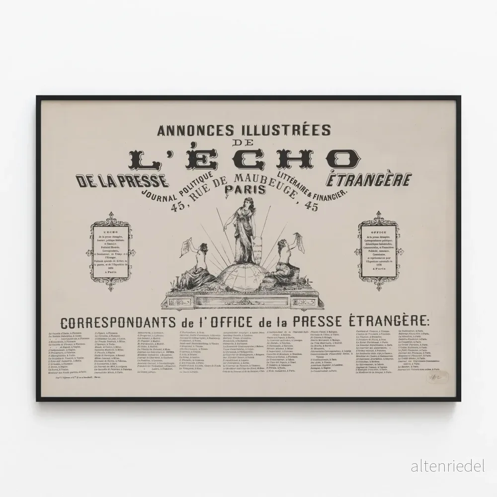 Vintageposter med illustrerade annonser från L'Echo – Retro väggdekoration