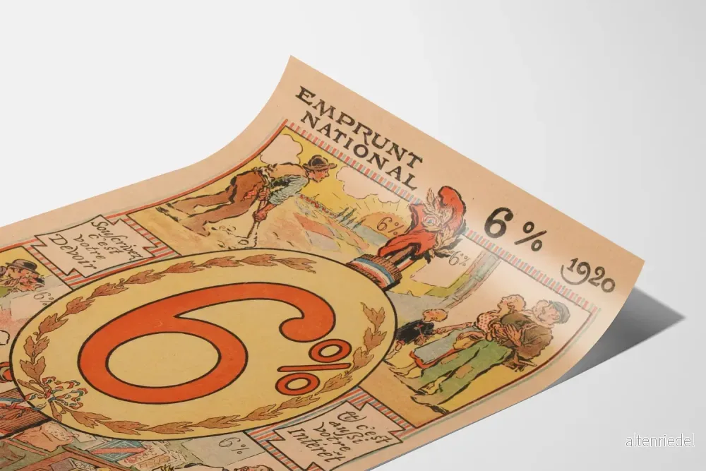 Vintageaffisch National 6 % 1920 - Historisk väggdekoration - Bild 3