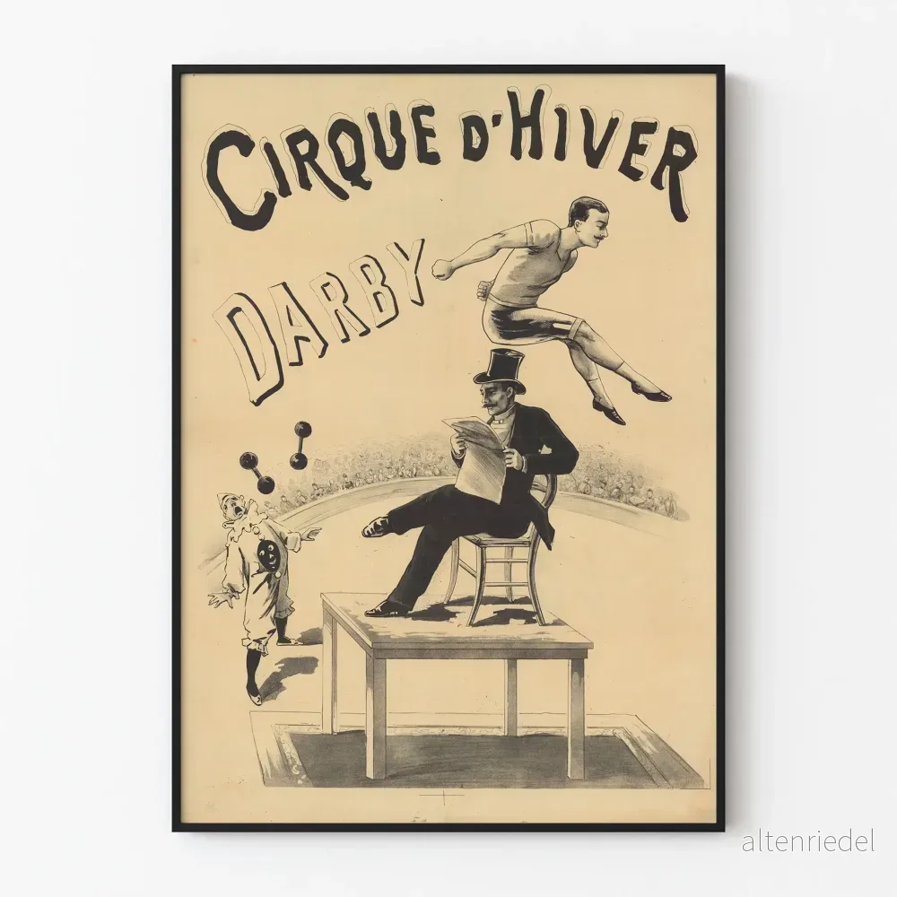 Vintage dekorativ poster av Cirque d'Hiver Darby