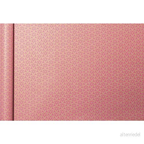 Clairefontaine Ref 223828C Kraft små rullar omslagspapper (enkel rulle) 35 cm bredd x 5 m längd, 70 gsm återvunnet kraftpapper rosa blommor design 3329682238288
