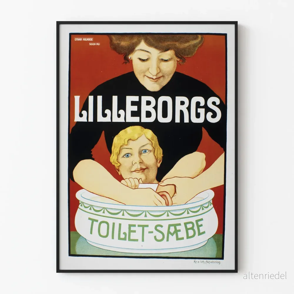 Vintage reklamposter Lilleborg toalett-tvål för väggdekoration