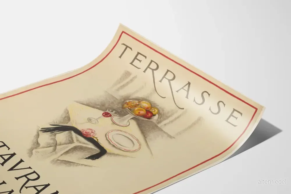Vintageposter för Terrasse Restaurant Kunsthalle i Basel - Bild 3