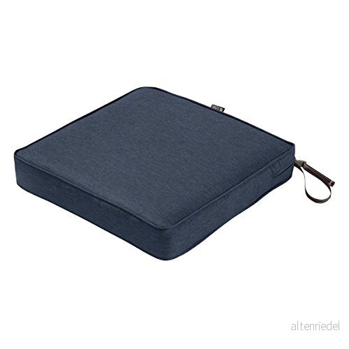 Classic Accessories Montlake Water Resistant 25 x 5 Inch Square Outdoor Seat Cushion Indigo 52963035100