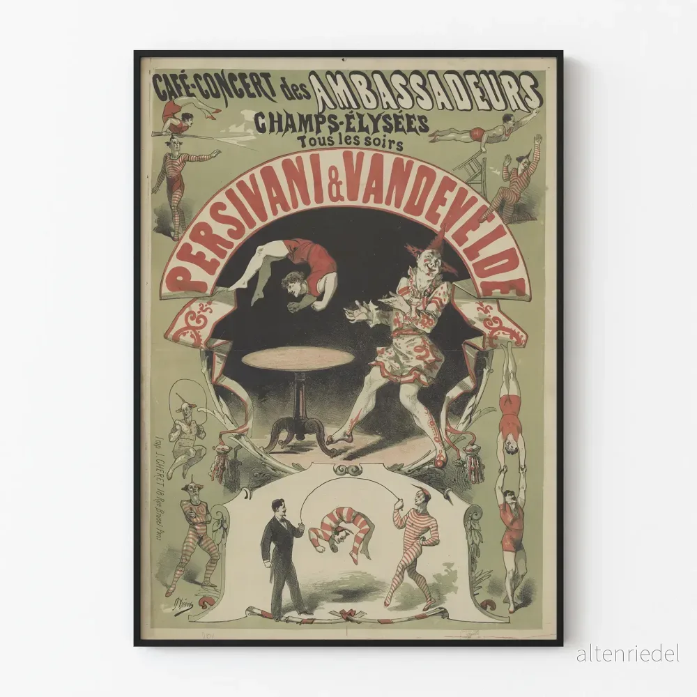 Vintageposter Café-Concert des Ambassadeurs – Persivani & Vandevelde