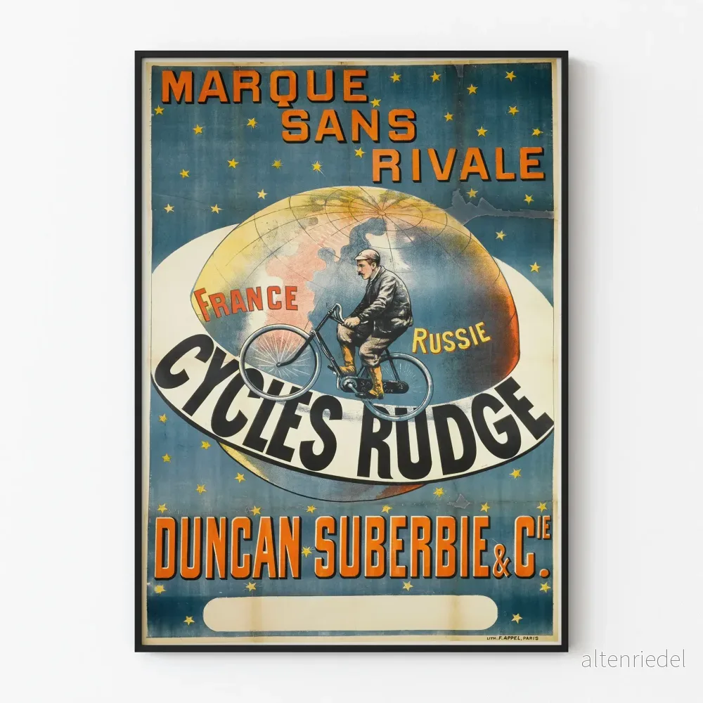 Vintageposter Marque Sans Rivale Cycles Rudge Frankrike Ryssland väggdekoration Vintageposter Marque Sans Rivale Cycles Rudge Frankrike Ryssland väggdekoration