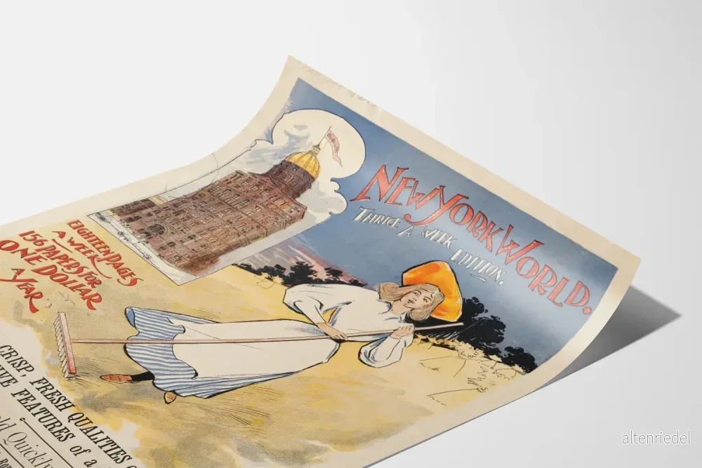Vintageposter av New York World Thrice A Week Edition - Bild 3