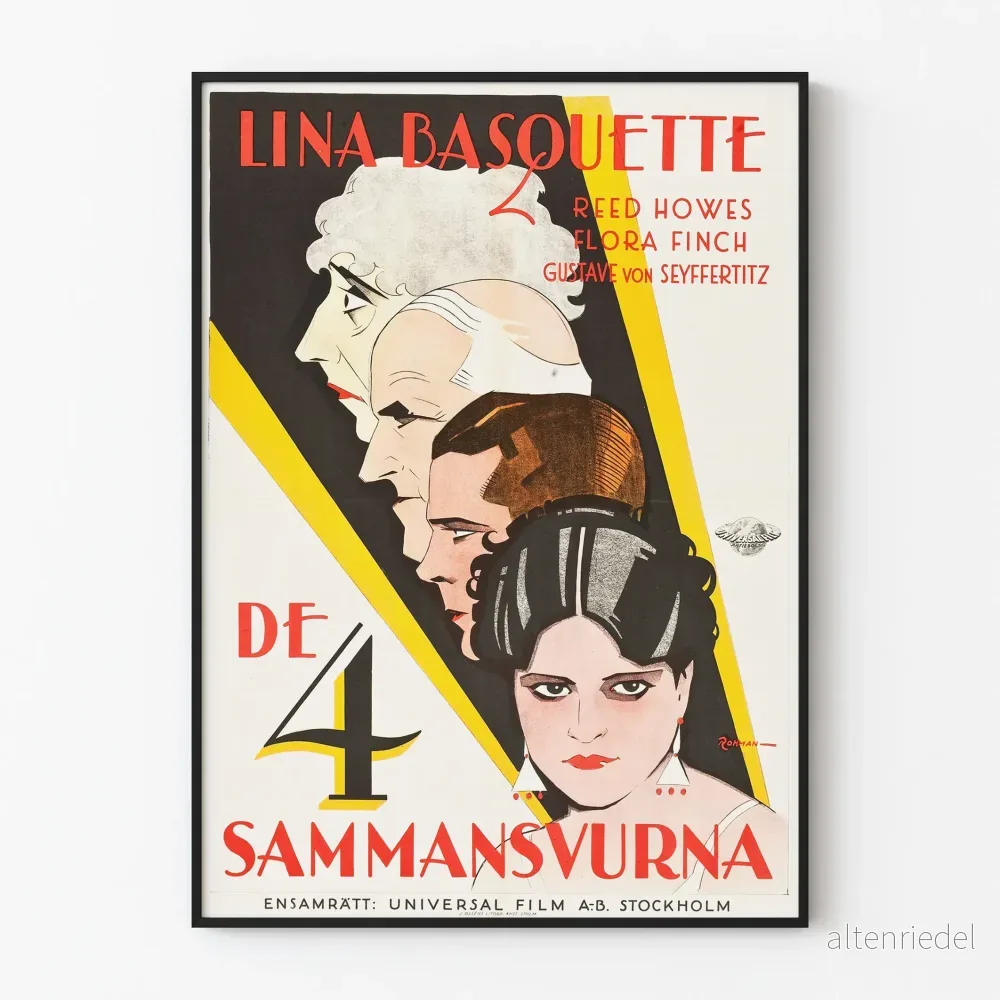 Vintageposter av De 4 Sammansvurna - Retro filmväggdekoration
