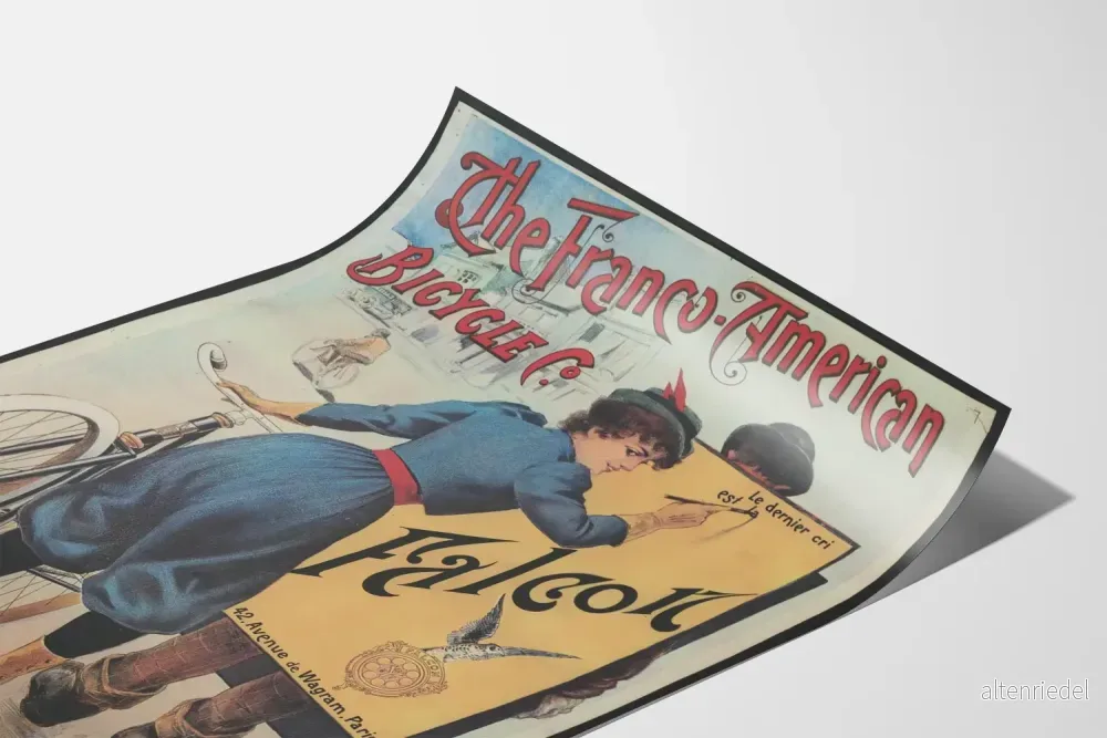 Vintageposter The Franco-American Bicycle Co - Le dernier cri est Falcon - Bild 3