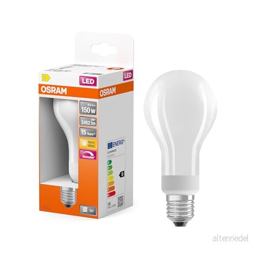 OSRAM Dimbar Glödtråd LED-lampa - E27-sockel - Varmvit 2700 K - Matte - Superstar Classic A 4058075437326
