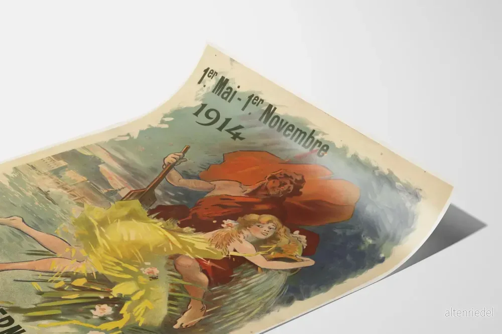Internationell utställningsaffisch i Lyon 1914 - Vintage väggdekoration - Bild 3