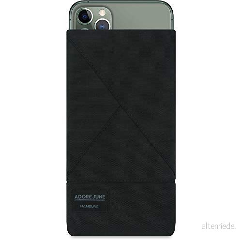 Adore June väska Triangle kompatibel med iPhone 11 Pro Max, elegant mobilväska av resistent textiltyg displayrengöringseffekt, svart 4260477567642