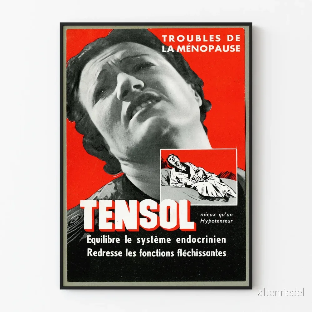 Vintage medicinsk poster om klimakteriebesvär – Retro väggdekoration Vintage medicinsk poster om klimakteriebesvär – Retro väggdekoration