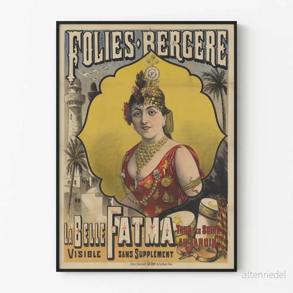 Vintageposter Folies Bergère La Belle Fatma Väggdekoration