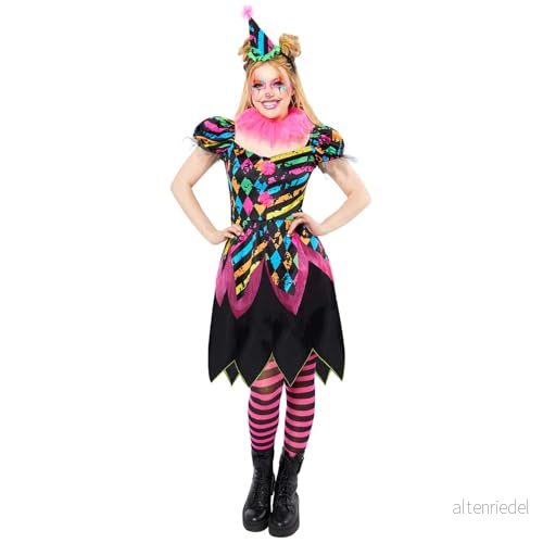 amscan 9917872 kvinnors halloween funhouse skräck clown maskeraddräkt, multi, storlek: 16 18 194099135795